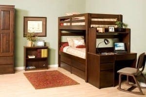 University Loft Graduate Series Bunk Bed in Merlot