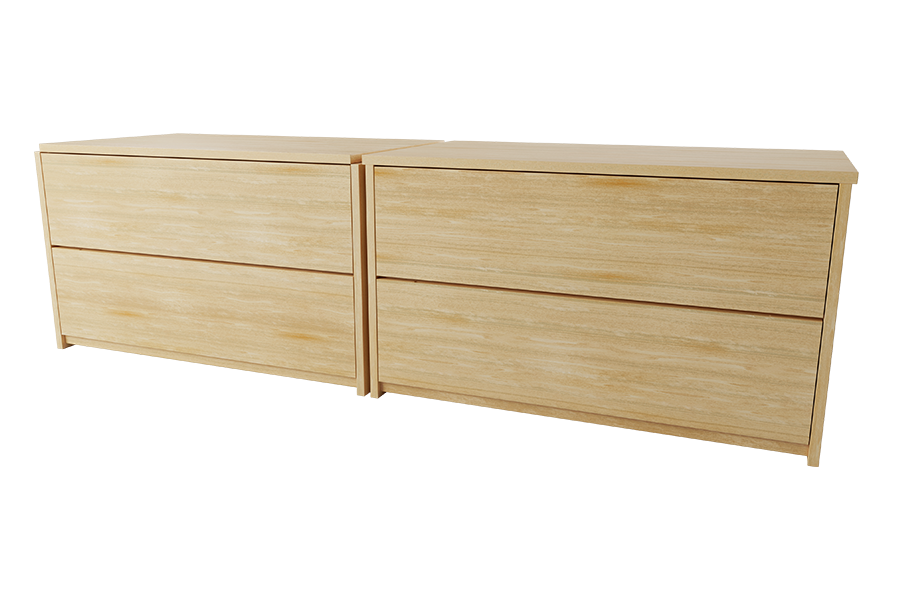 Four Drawer Chest unstacked in Natural