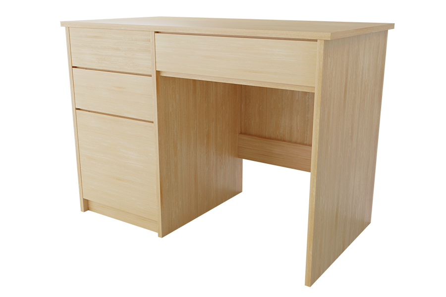 Graduate Series solid wood pedestal desk in Natural