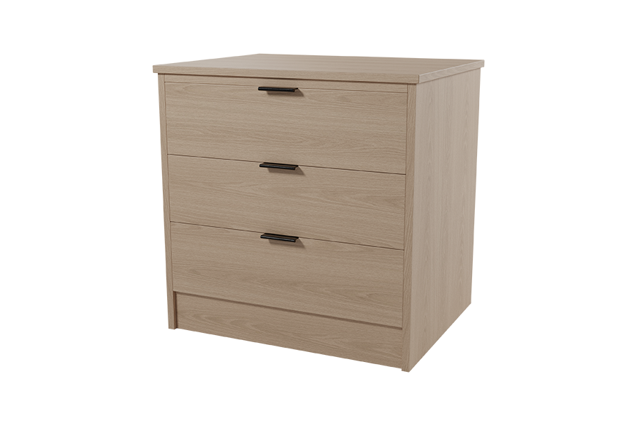 30" Calla Series 3-Drawer Chest in New Age Oak