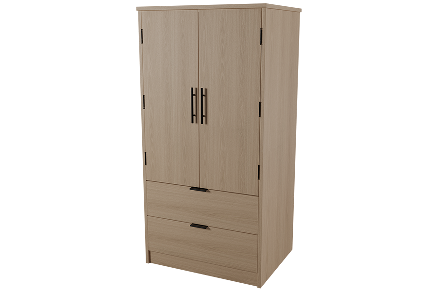 30" Wide Wardrobe in New Age Oak.