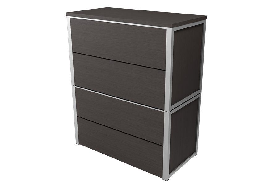 Uptown Express Four Drawer Chest in Kessler Silver and Cafelle