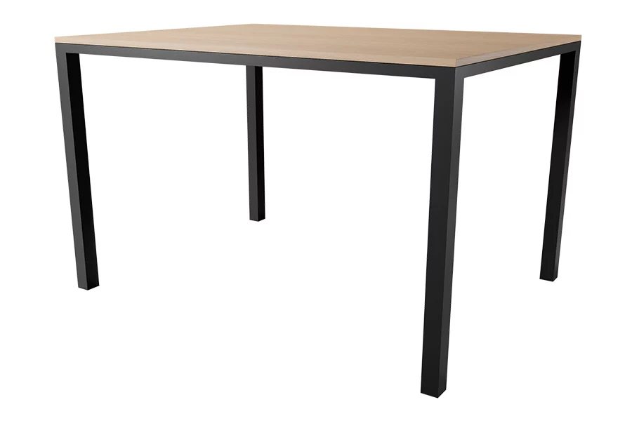 Parson Rectangle Dining Table with black frame and New Age Oak laminate top