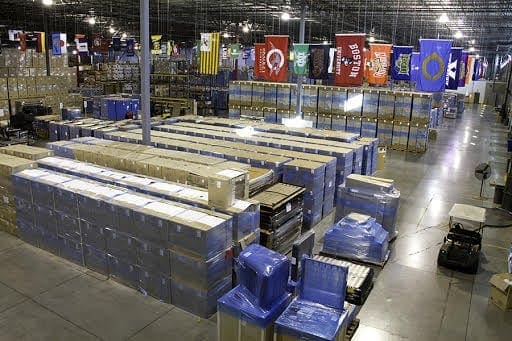 Warehouse of items ready to ship