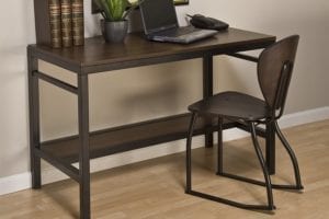Espresso Table Desk with 2 Position Chair