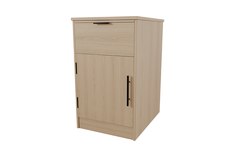 18" Calla Series Mobile Pedestal with Door in New Age Oak