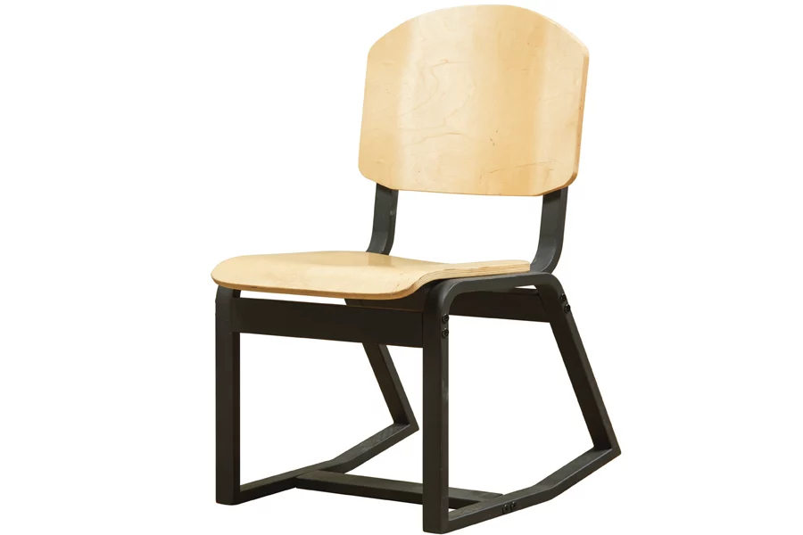 2-position chair metal frame with wood seat and back