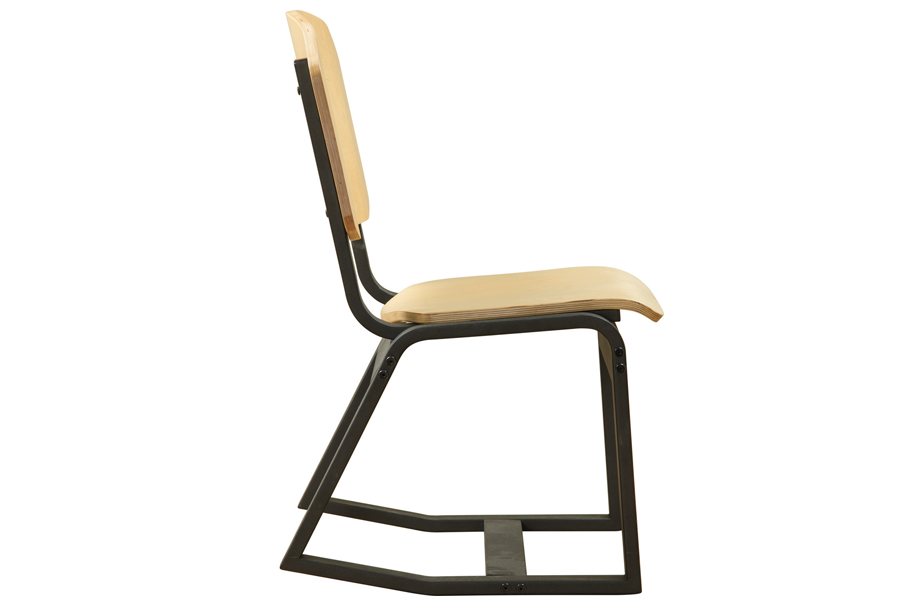 2-position chair metal frame with wood seat and back