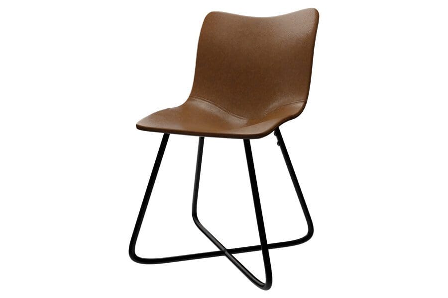 Upholstered Desk or Dining chair with black metal legs