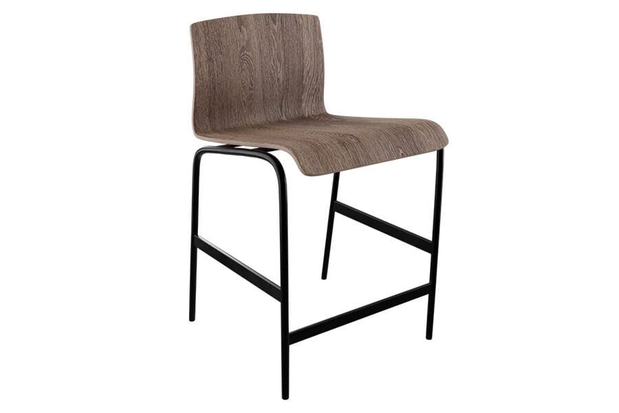 Molded laminate barstool with metal base