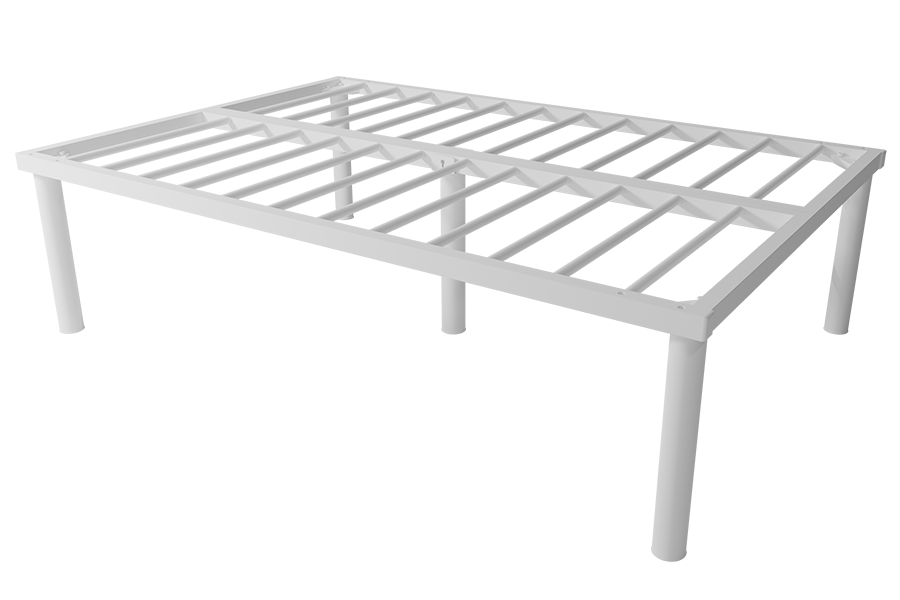 Full XL Metal Bed in White