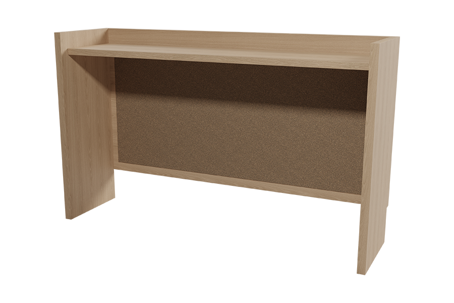 36" Desk Carrell in New Age Oak with Corkboard