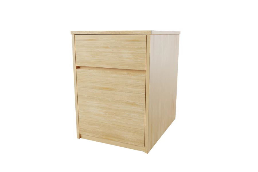Graduate Series Mobile Pedestal with 2 Drawers in Natural Finish