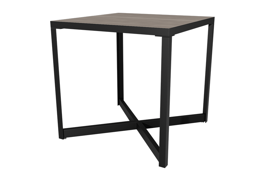 Nightstand with X-base in Black and Urban Grey Elm