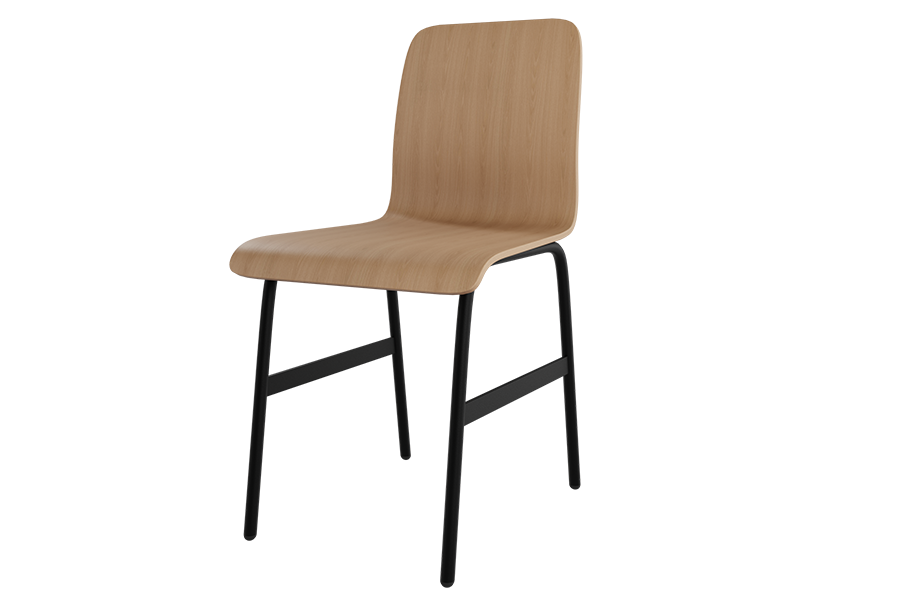 Eaton Dining Chair in Black and New Age Oak
